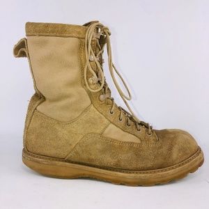 Bates Tan leather fabric combat boots Sz: 9 M